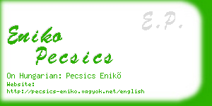 eniko pecsics business card